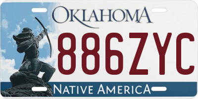 OK license plate 886ZYC