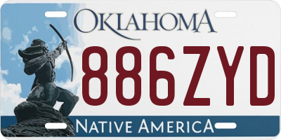 OK license plate 886ZYD
