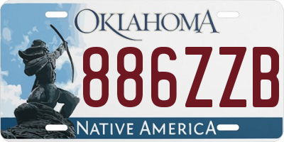 OK license plate 886ZZB