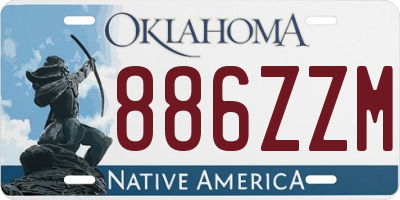 OK license plate 886ZZM