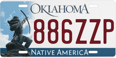 OK license plate 886ZZP