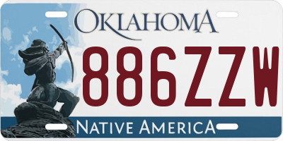 OK license plate 886ZZW