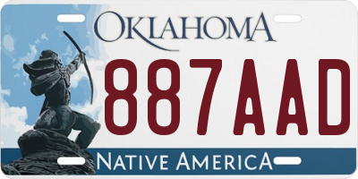 OK license plate 887AAD