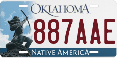 OK license plate 887AAE