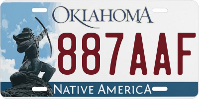 OK license plate 887AAF