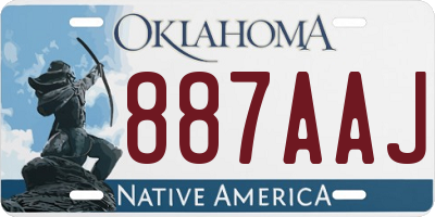 OK license plate 887AAJ