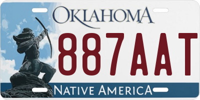OK license plate 887AAT