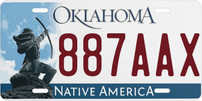 OK license plate 887AAX