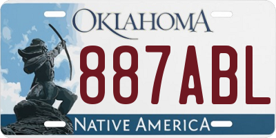 OK license plate 887ABL