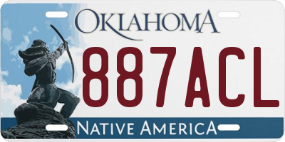 OK license plate 887ACL