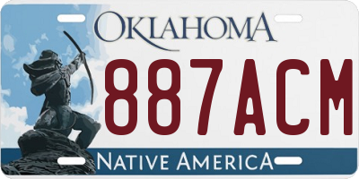 OK license plate 887ACM