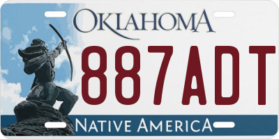 OK license plate 887ADT