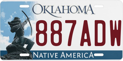 OK license plate 887ADW