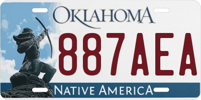 OK license plate 887AEA