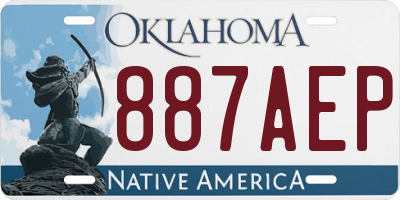 OK license plate 887AEP