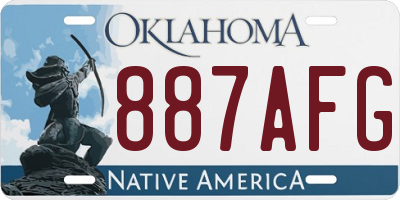 OK license plate 887AFG