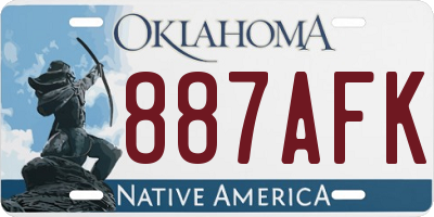 OK license plate 887AFK