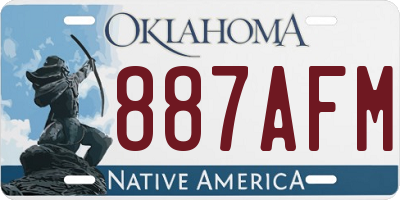 OK license plate 887AFM
