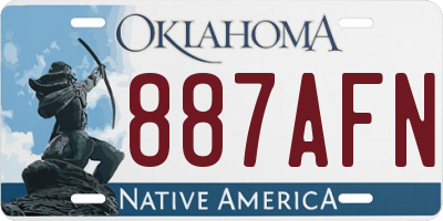 OK license plate 887AFN