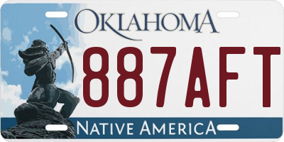 OK license plate 887AFT