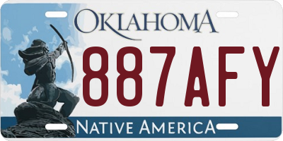 OK license plate 887AFY