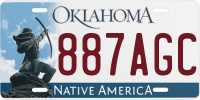 OK license plate 887AGC