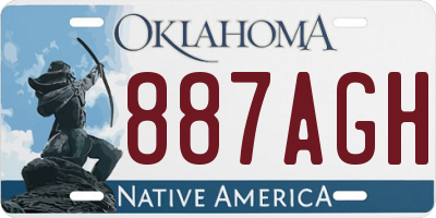 OK license plate 887AGH