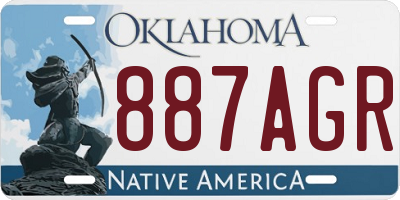 OK license plate 887AGR