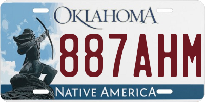 OK license plate 887AHM