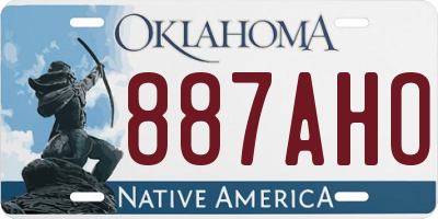 OK license plate 887AHO