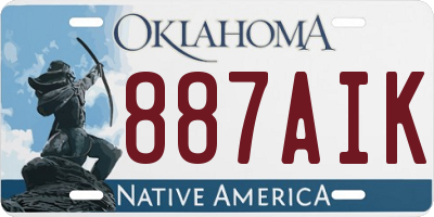 OK license plate 887AIK