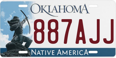 OK license plate 887AJJ