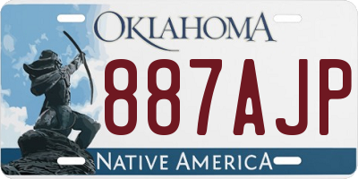 OK license plate 887AJP
