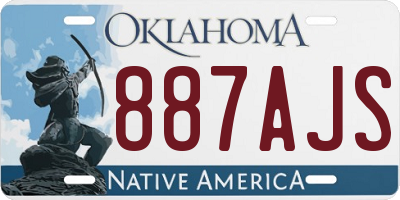 OK license plate 887AJS