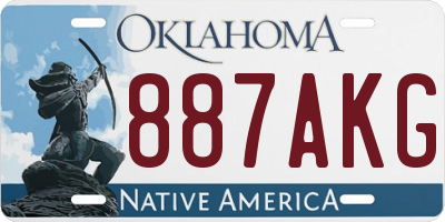 OK license plate 887AKG