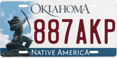 OK license plate 887AKP