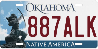 OK license plate 887ALK