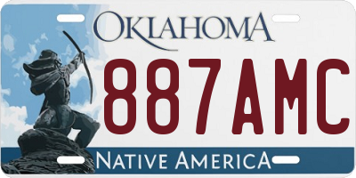 OK license plate 887AMC