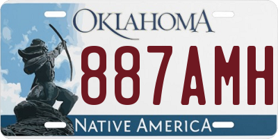 OK license plate 887AMH