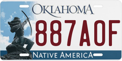 OK license plate 887AOF