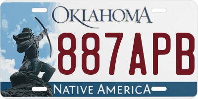 OK license plate 887APB
