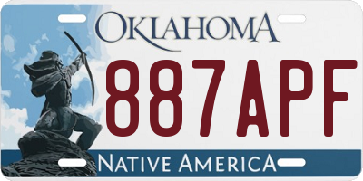 OK license plate 887APF