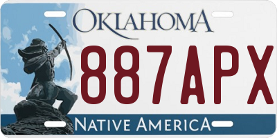 OK license plate 887APX