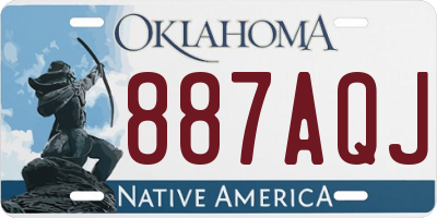 OK license plate 887AQJ