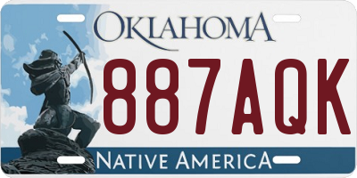 OK license plate 887AQK