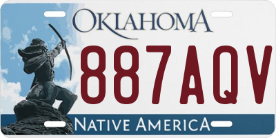 OK license plate 887AQV