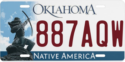 OK license plate 887AQW