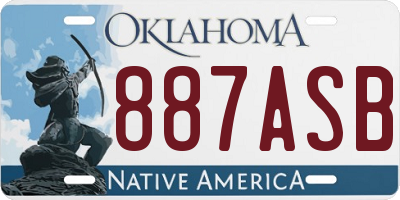 OK license plate 887ASB