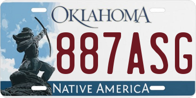 OK license plate 887ASG