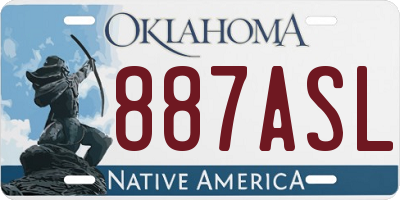 OK license plate 887ASL
